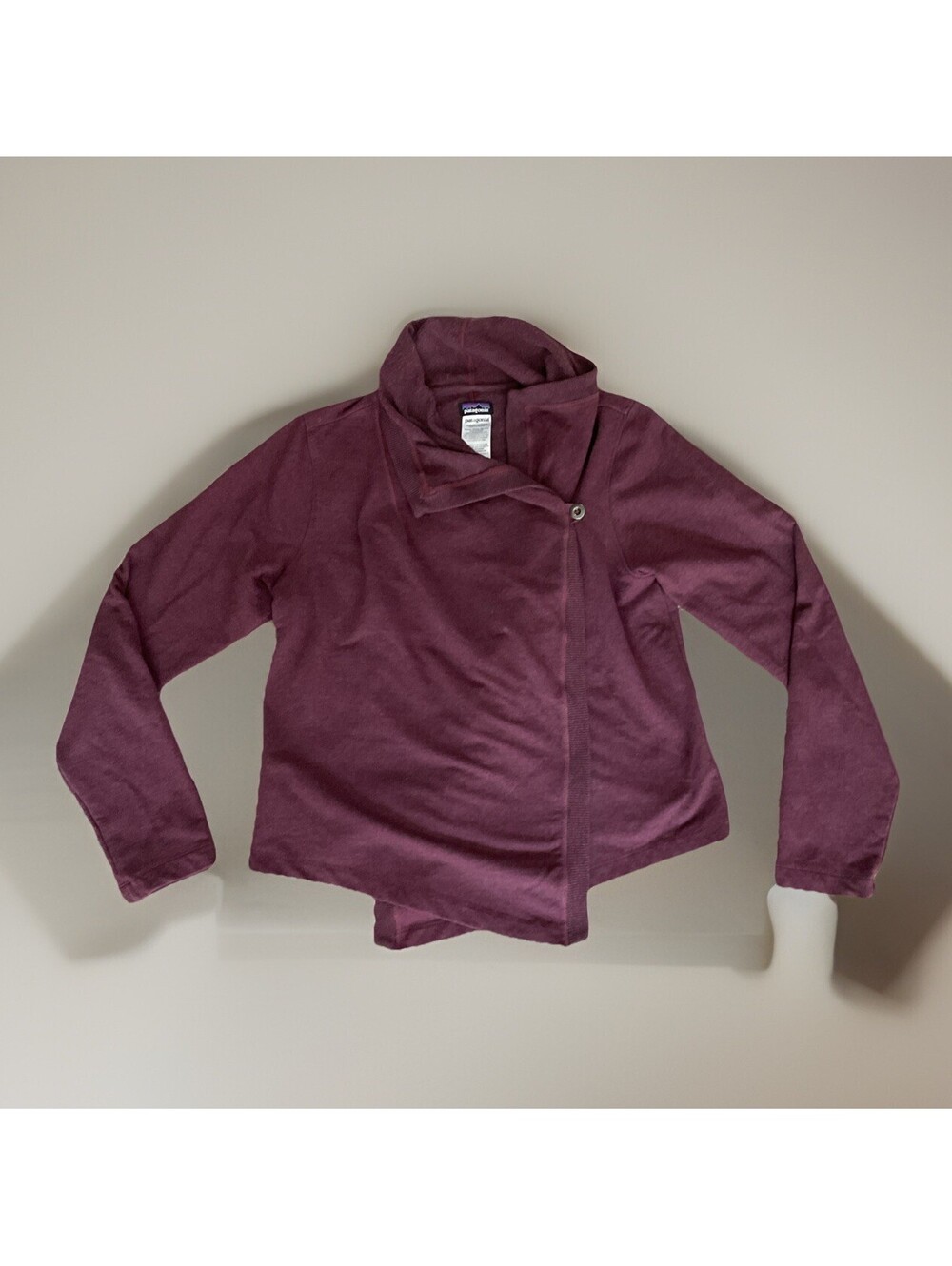 Patagonia At Sea Wrap Sweater Cardigan Maroon Sweater Open Front Button Womens M